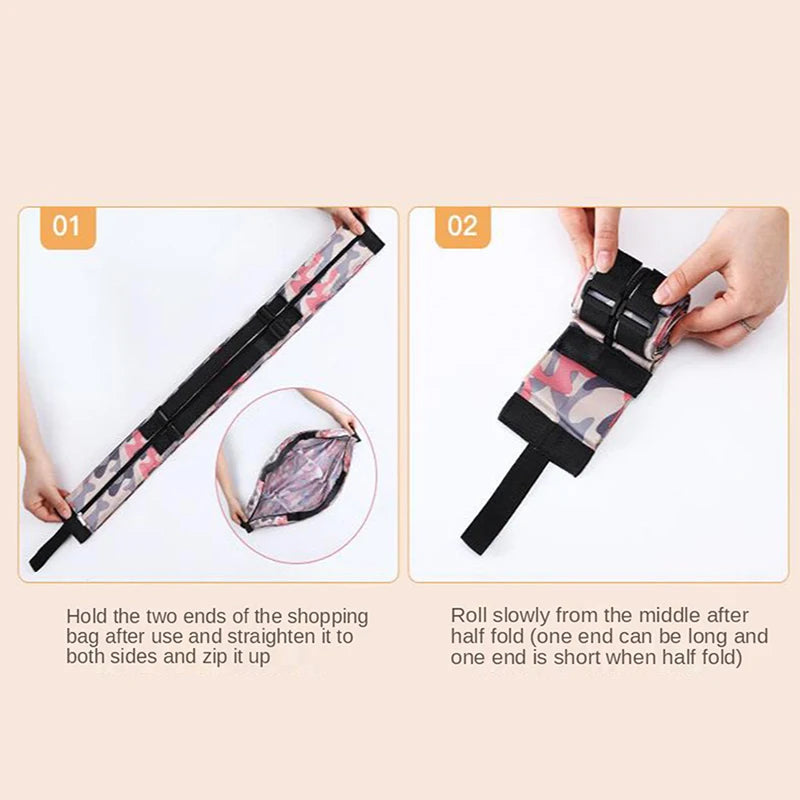 New Foldable Shopping Bag Space Save Reusable Supermarket Grocery Shopping Bag Travel Beach Fitness Sports Bag One-Shoulder