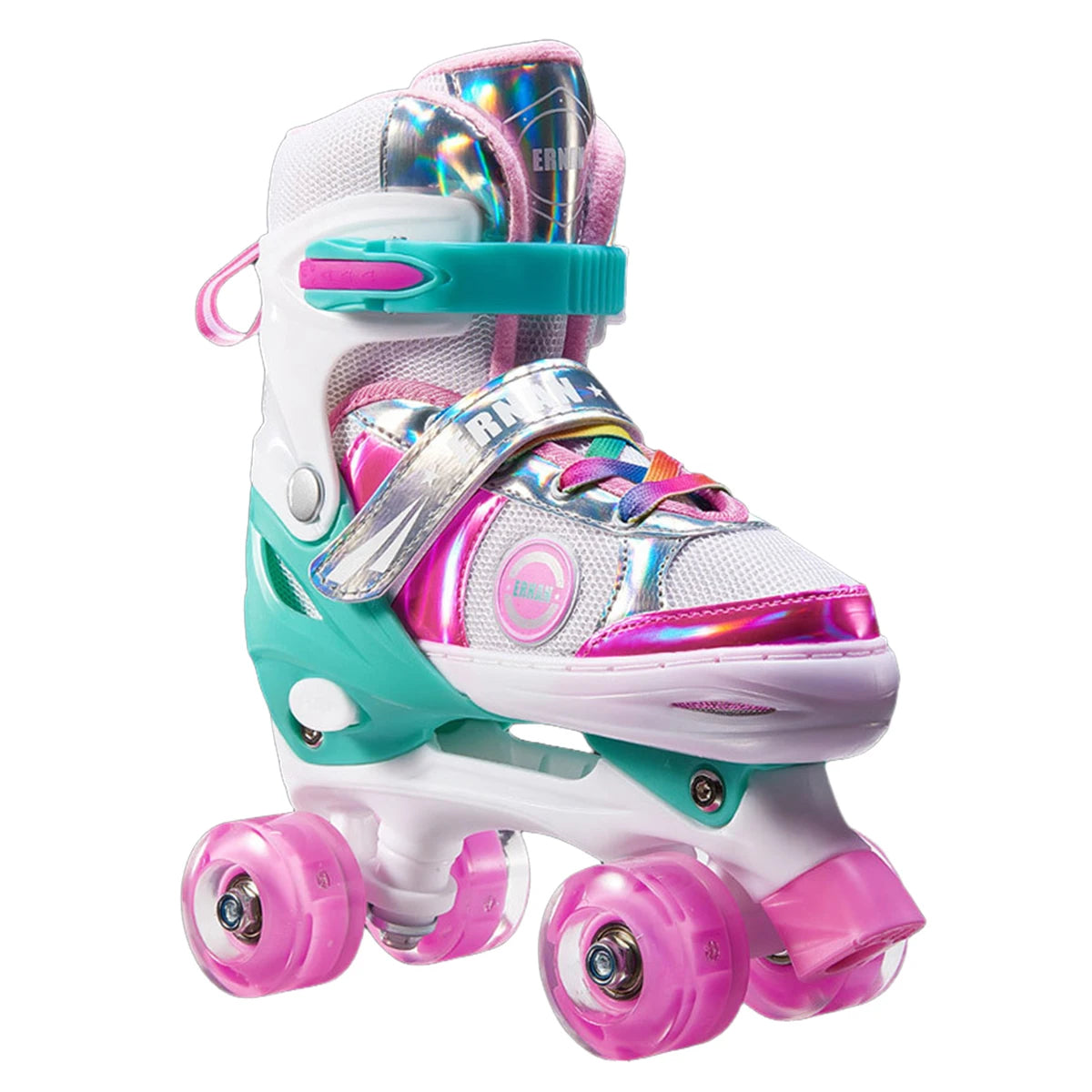 Boys Girls Kids Skates Children Roller Skates Skating Shoes Sliding Adjustable Quad Sneakers PU Flashing 4 Wheels Roller Skates