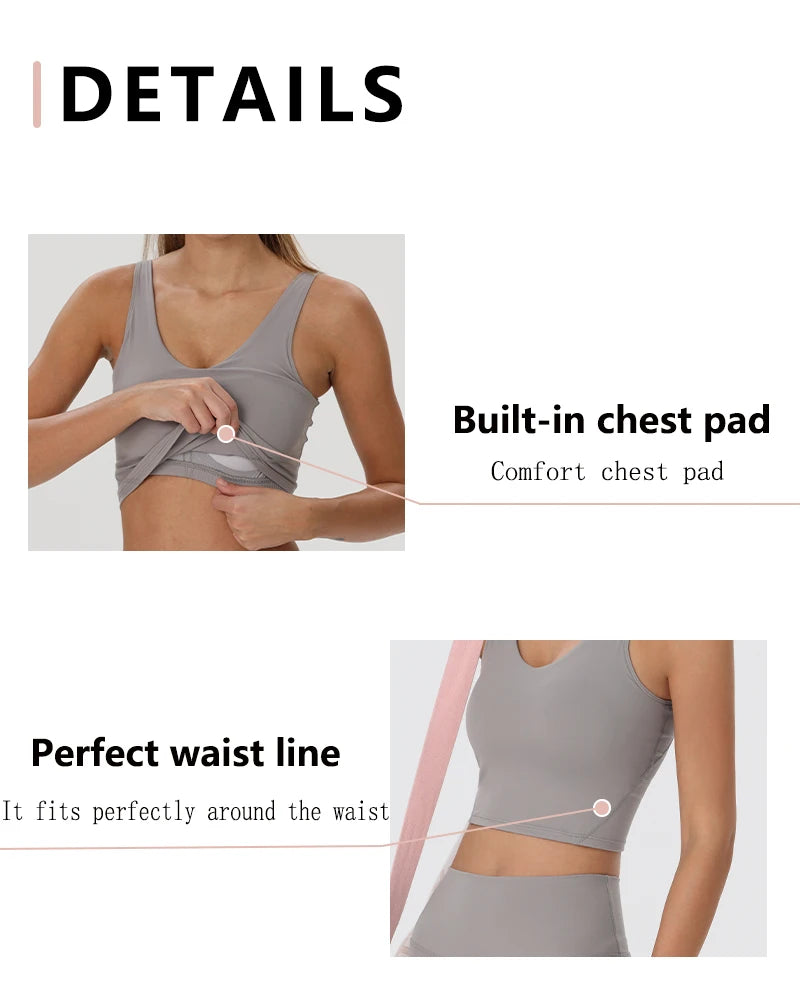 Women Yoga Vest Workout Pilates Activewear Tops Running Gym Pretty Workout Clothes Sports Bras Active Wear Female Camisole Bra