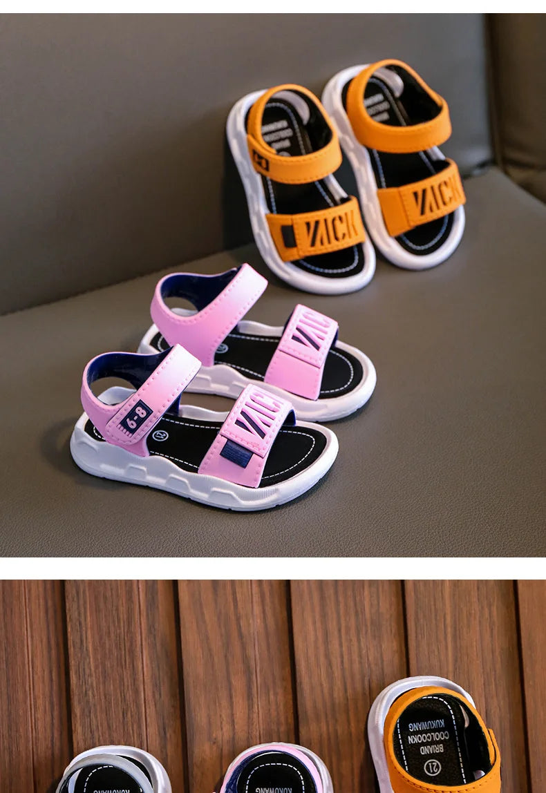 Summer Boys Girls Sandals Children Antiskid Wearproof Beach Sandals Cartoon Infant Toddler Shoes Soft Sole Kids Student Shoes